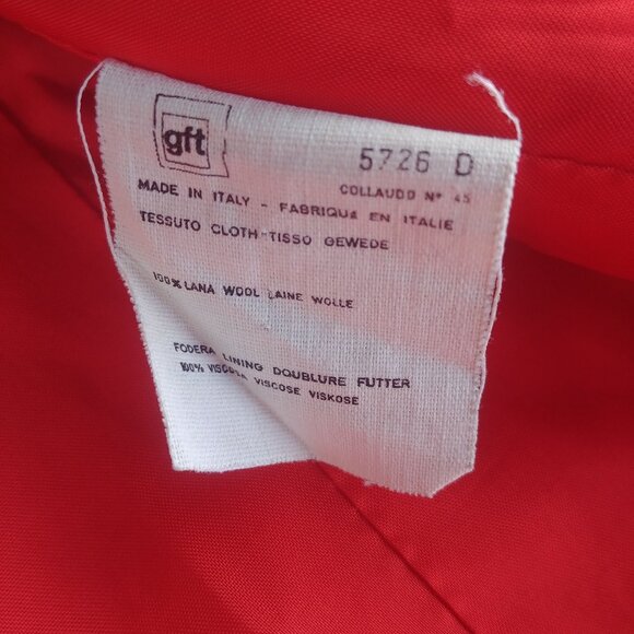 Vintage Valentino Miss V Bright Orangeish Red Wool Blazer Jacket sz 38 I… - Picture 9 of 15